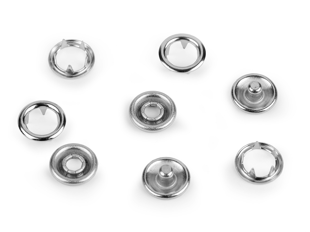 Capse metalice, ø10 mm - Nichel (500 Seturi)