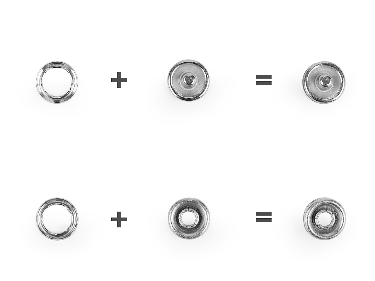 Capse metalice, ø10 mm - Nichel (500 Seturi)