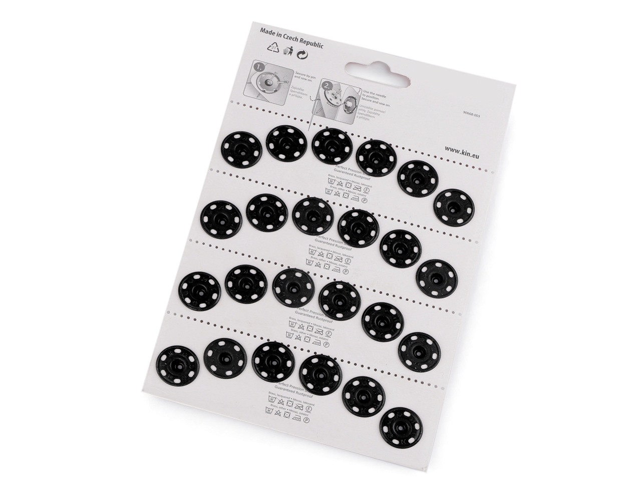 Capse metalice de cusut, mărimea 7 - Negru (4 Carduri)