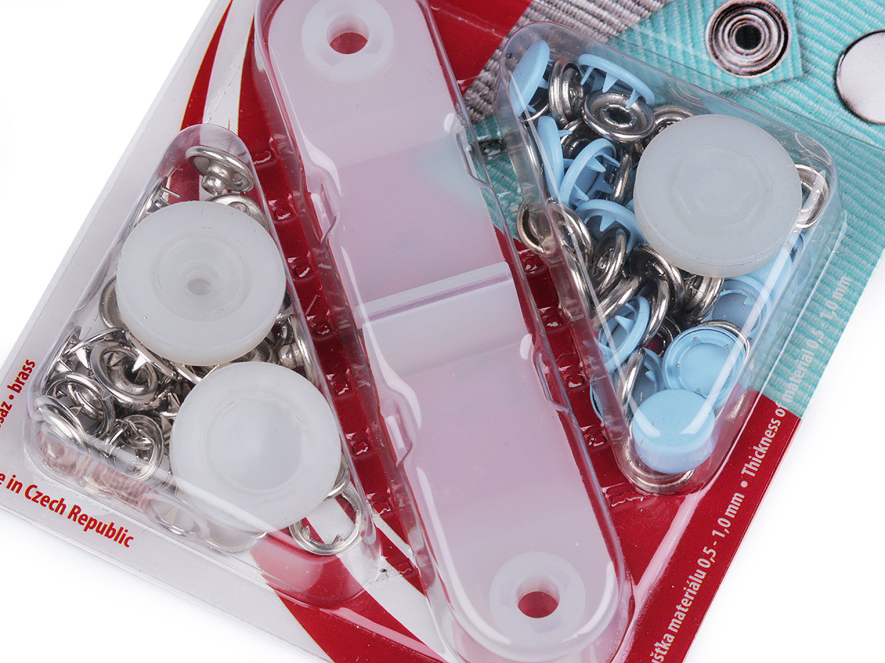 Capse metalice cu aplicator, ø11 mm - Negru (1 Card)