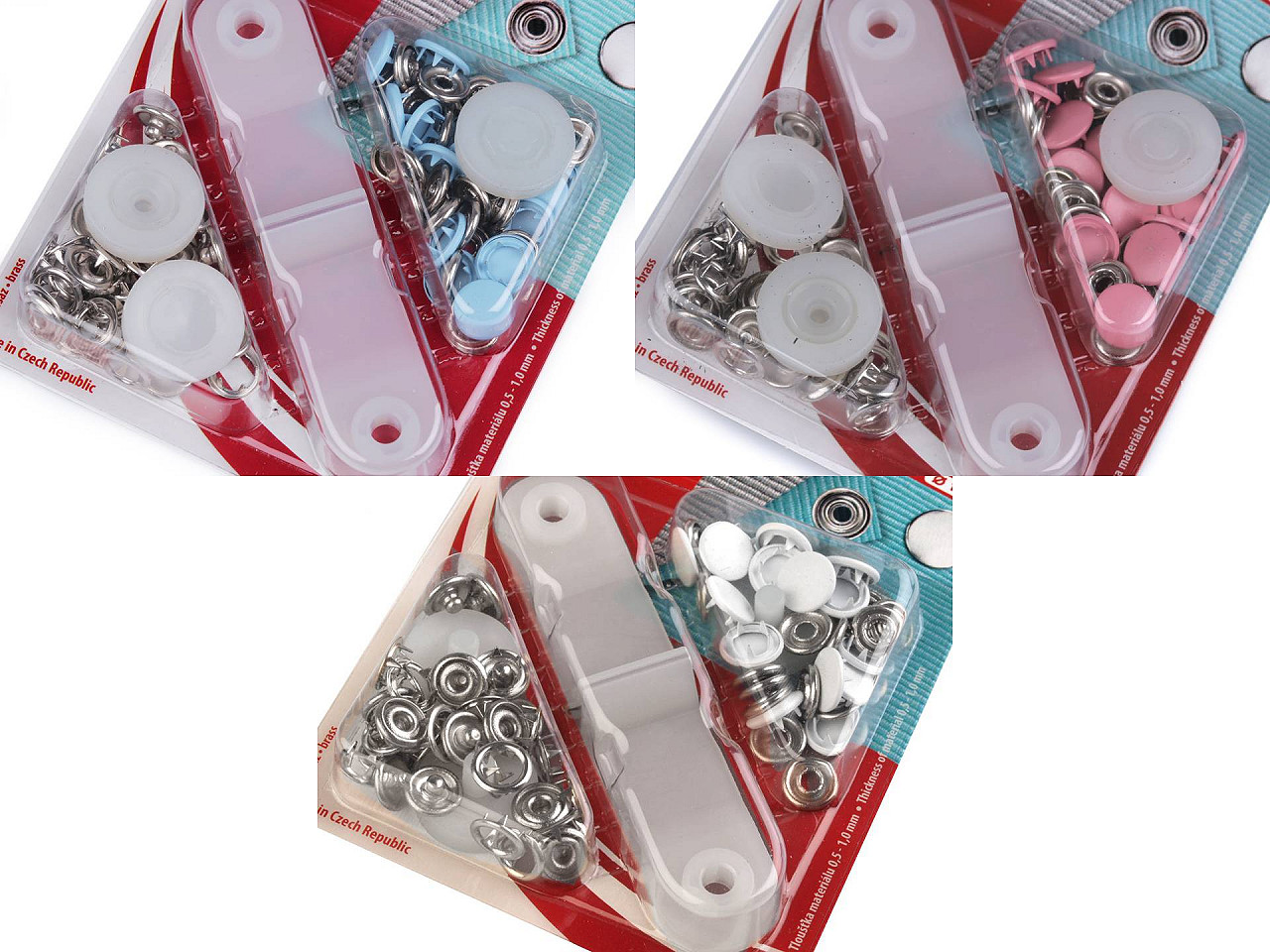 Capse metalice cu aplicator, ø11 mm - Negru (1 Card)