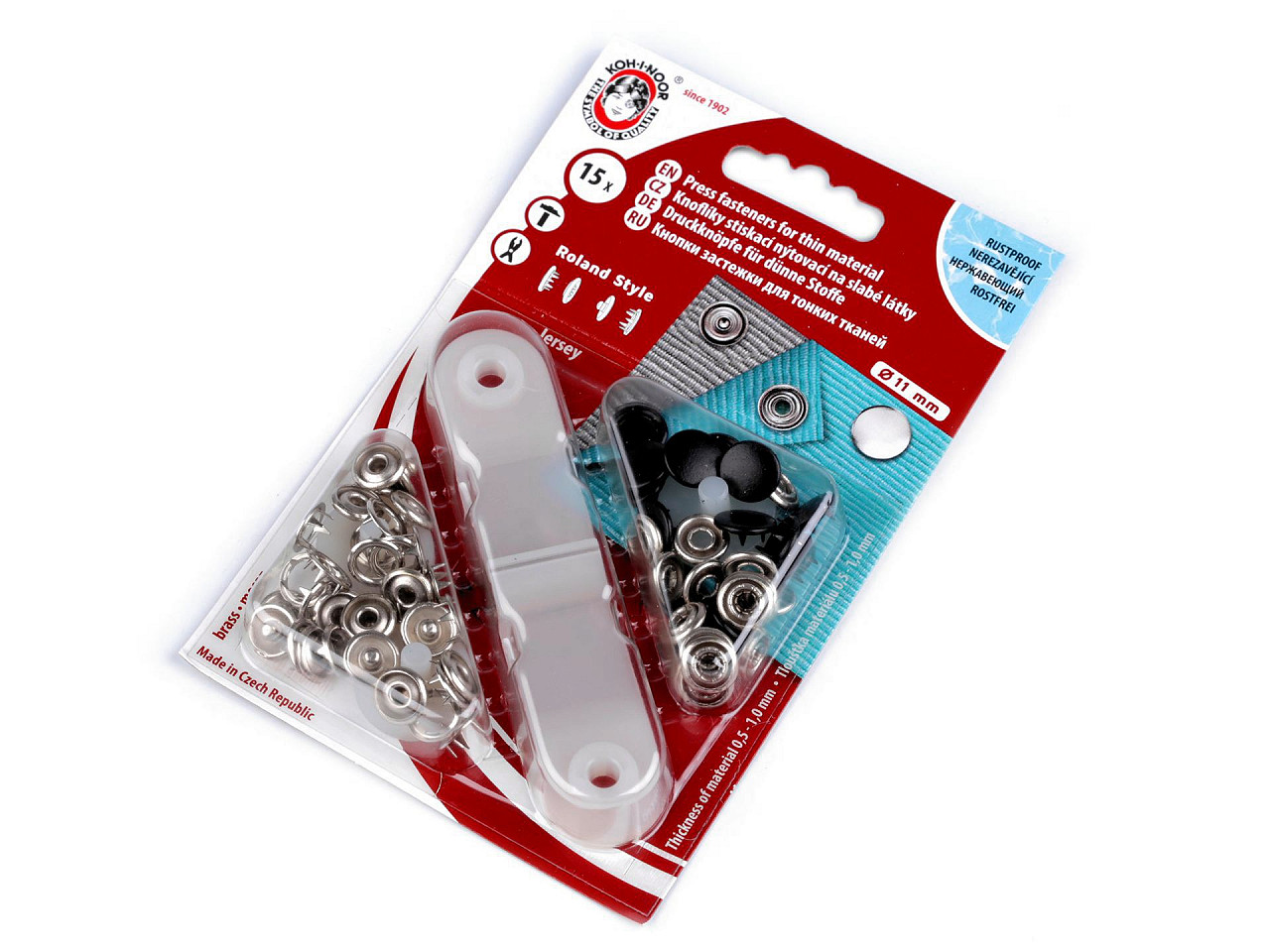 Capse metalice cu aplicator, ø11 mm - Negru (1 Card)