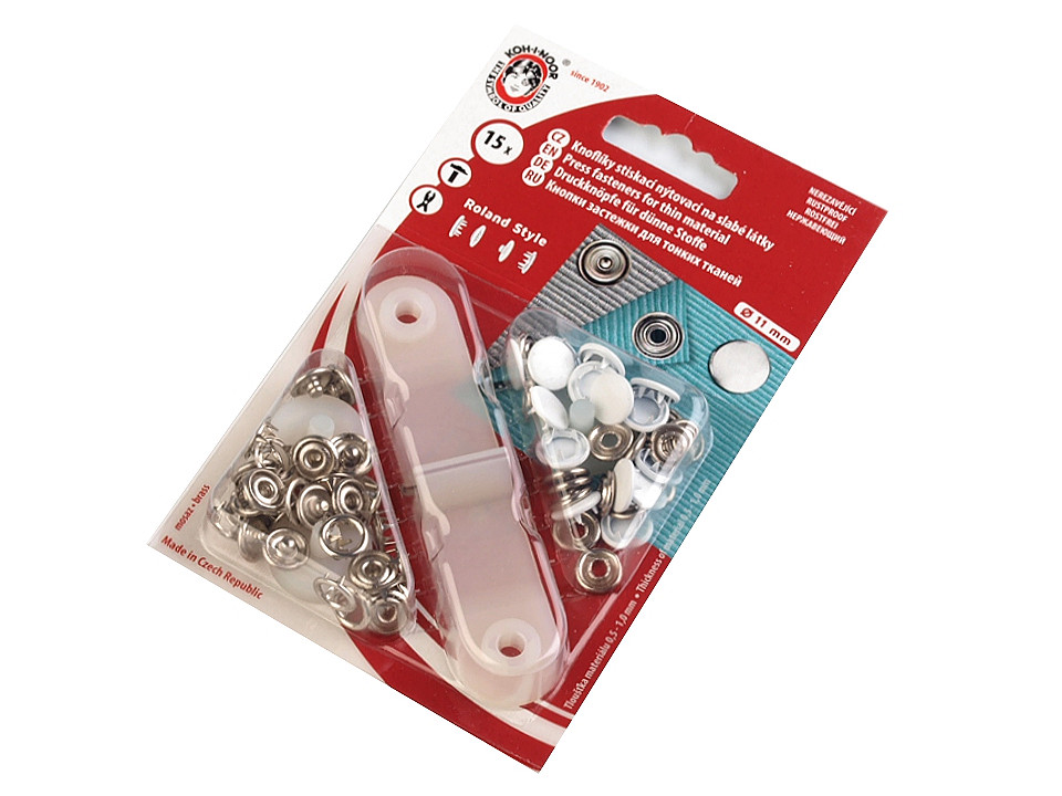 Capse metalice cu aplicator, ø11 mm - Negru (1 Card)