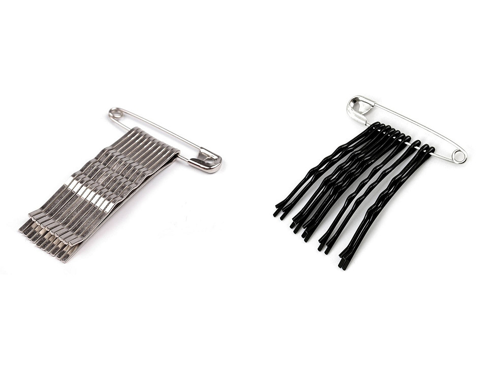 Agrafe de păr, 5 cm - Negru (50 Buchete)