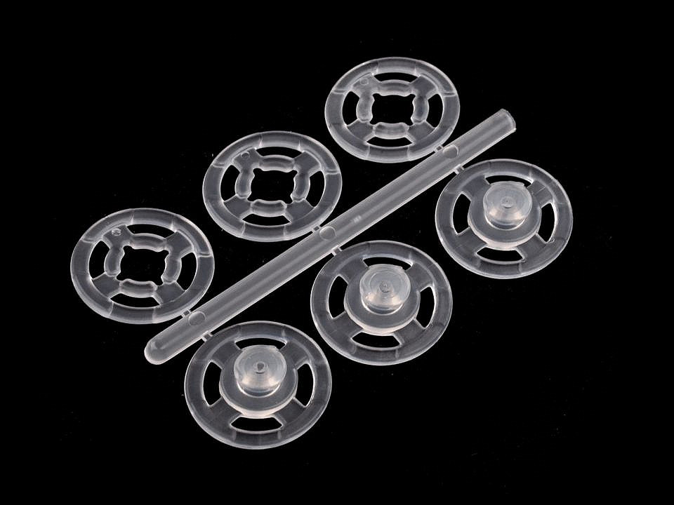 Capse de cusut din plastic, ø7 mm - ø15 mm - Transparent (50 Buchete)