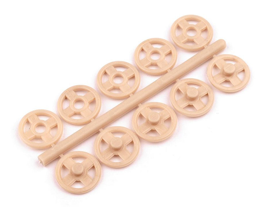 Capse de cusut din plastic, ø7 mm - ø15 mm - Transparent (50 Buchete)