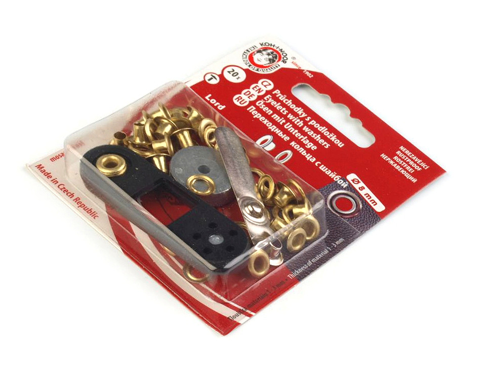 Ocheți metalici inoxidabili cu dispozitiv de atașare, ø4 mm - Lac negru (1 Blister)