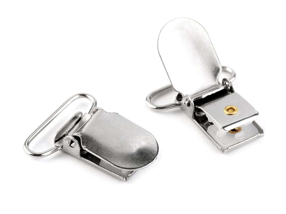 Clips pentru bretele, lățime 24 mm - Nichel (50 Bucăți)