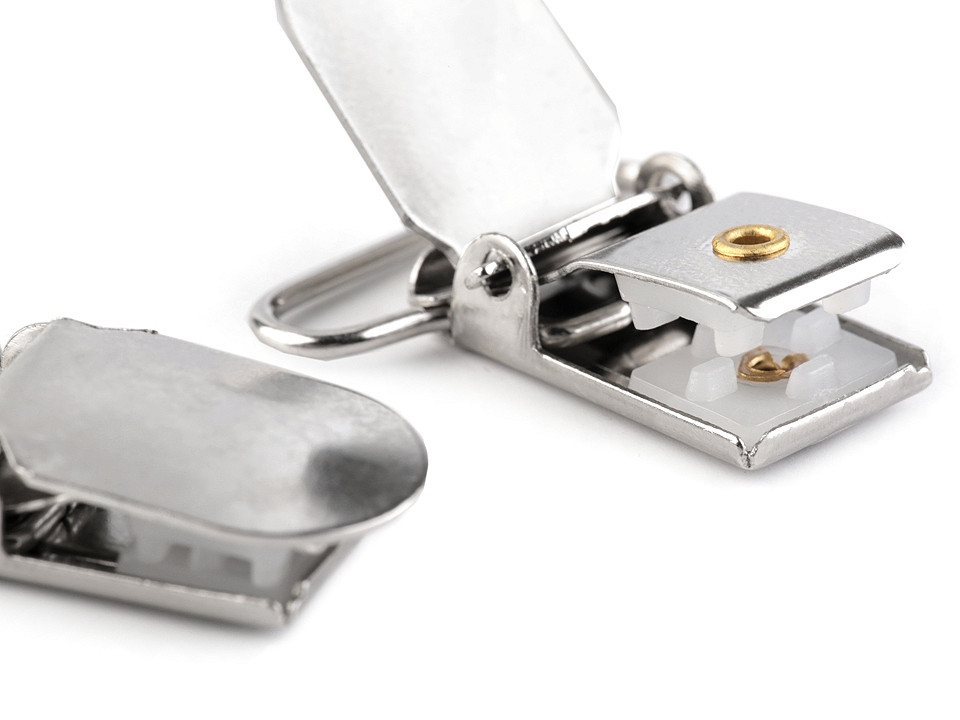 Clips pentru bretele, lățime 24 mm - Nichel (50 Bucăți)