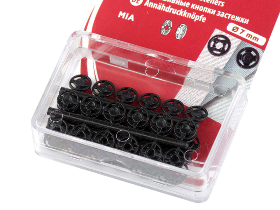 Capse de cusut din plastic, ø7 mm - ø15 mm - Transparent (1 Blister)