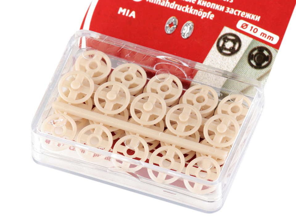 Capse de cusut din plastic, ø7 mm - ø15 mm - Transparent (1 Blister)