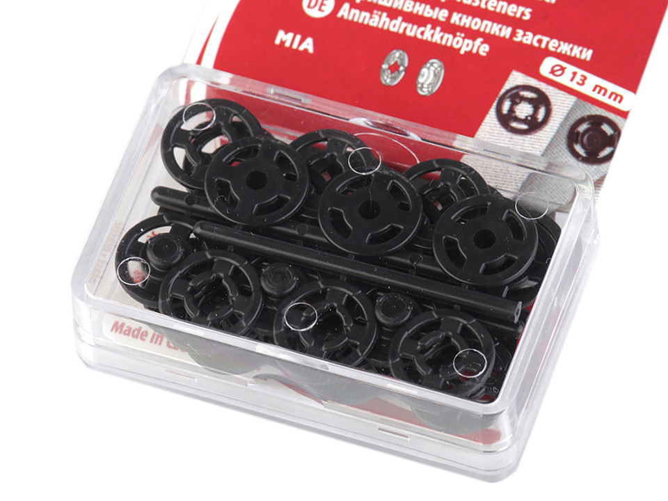 Capse de cusut din plastic, ø7 mm - ø15 mm - Transparent (1 Blister)