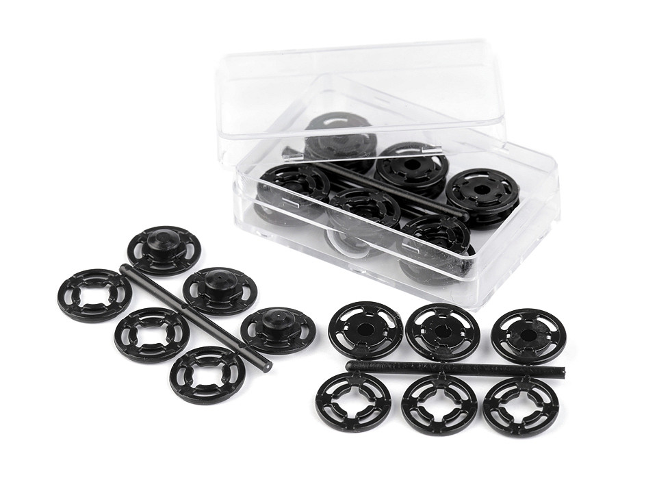 Capse de cusut din plastic, ø7 mm - ø15 mm - Transparent (1 Blister)