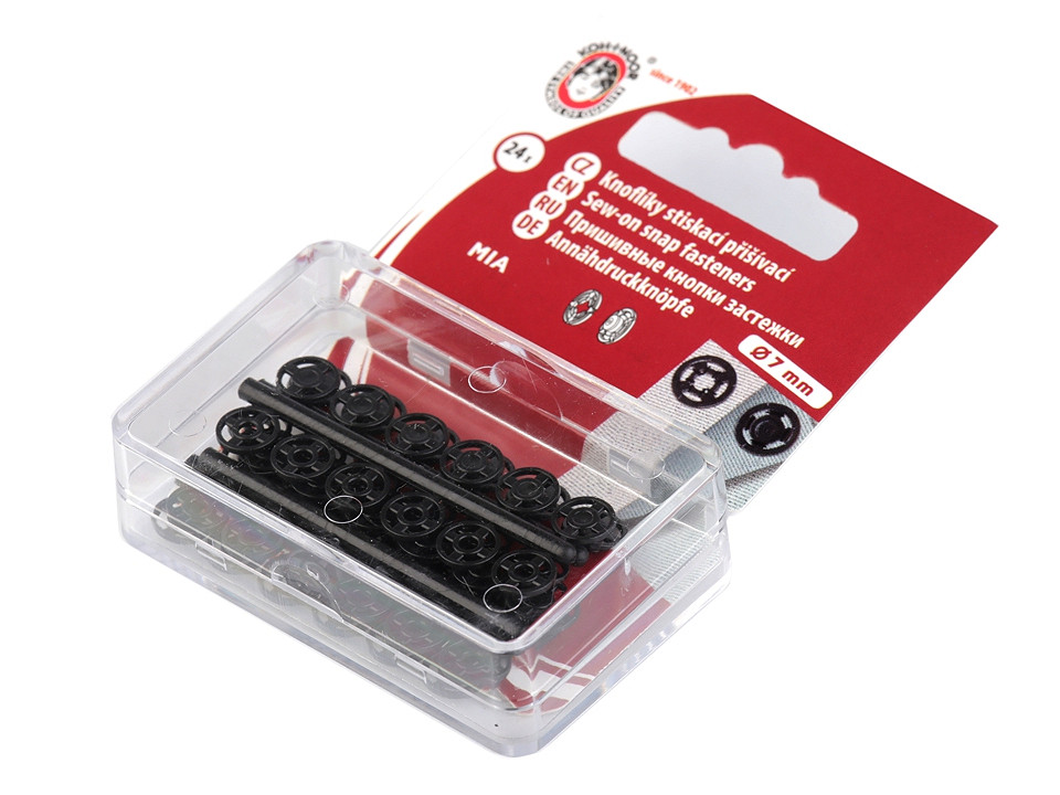 Capse de cusut din plastic, ø7 mm - ø15 mm - Transparent (1 Blister)