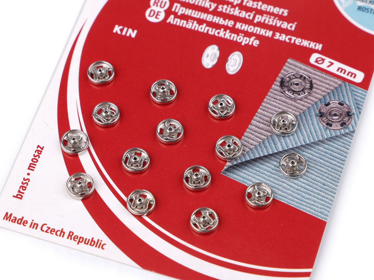 Capse metalice de cusut, mărimea - Nichel (1 Card)