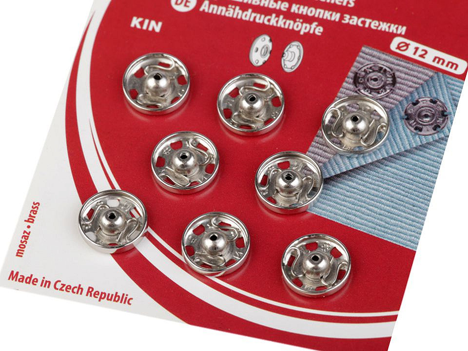 Capse metalice de cusut, mărimea - Nichel (1 Card)