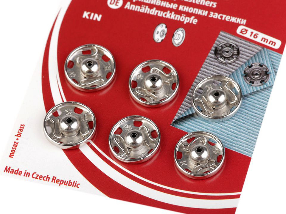 Capse metalice de cusut, mărimea - Nichel (1 Card)