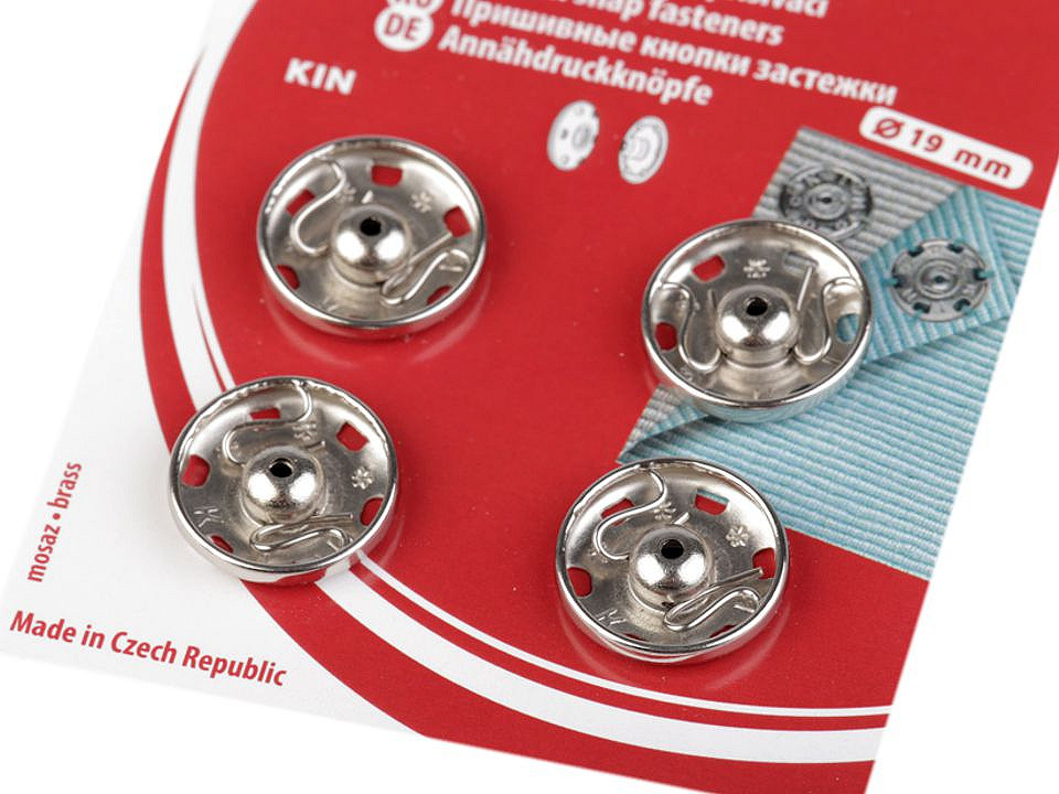 Capse metalice de cusut, mărimea - Nichel (1 Card)