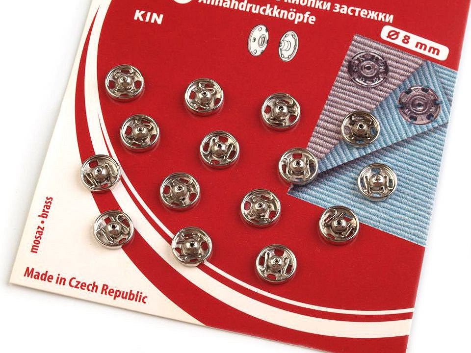 Capse metalice de cusut, mărimea - Nichel (1 Card)