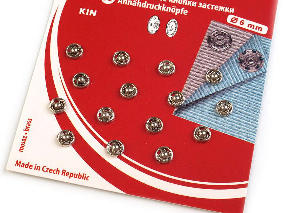 Capse metalice de cusut, mărimea - Nichel (1 Card)