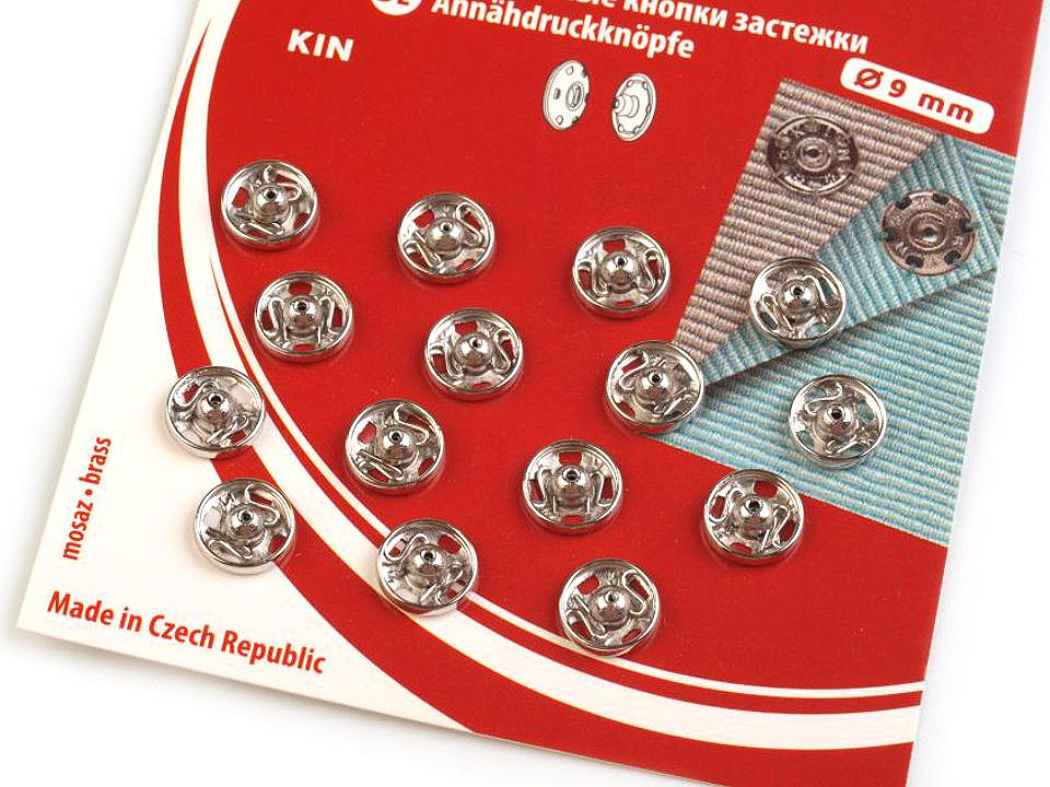 Capse metalice de cusut, mărimea - Nichel (1 Card)