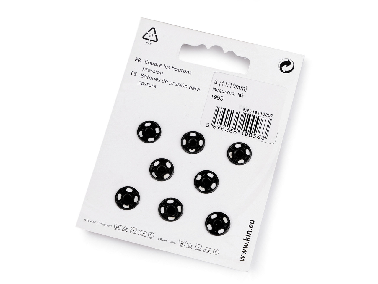 Capse metalice de cusut, mărimea - Nichel (1 Card)