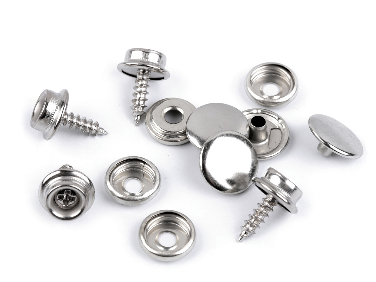 Capse cu surub ø15 mm - Nichel (50 Seturi)