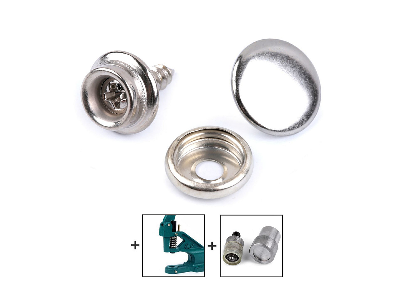 Capse cu surub ø15 mm - Nichel (50 Seturi)