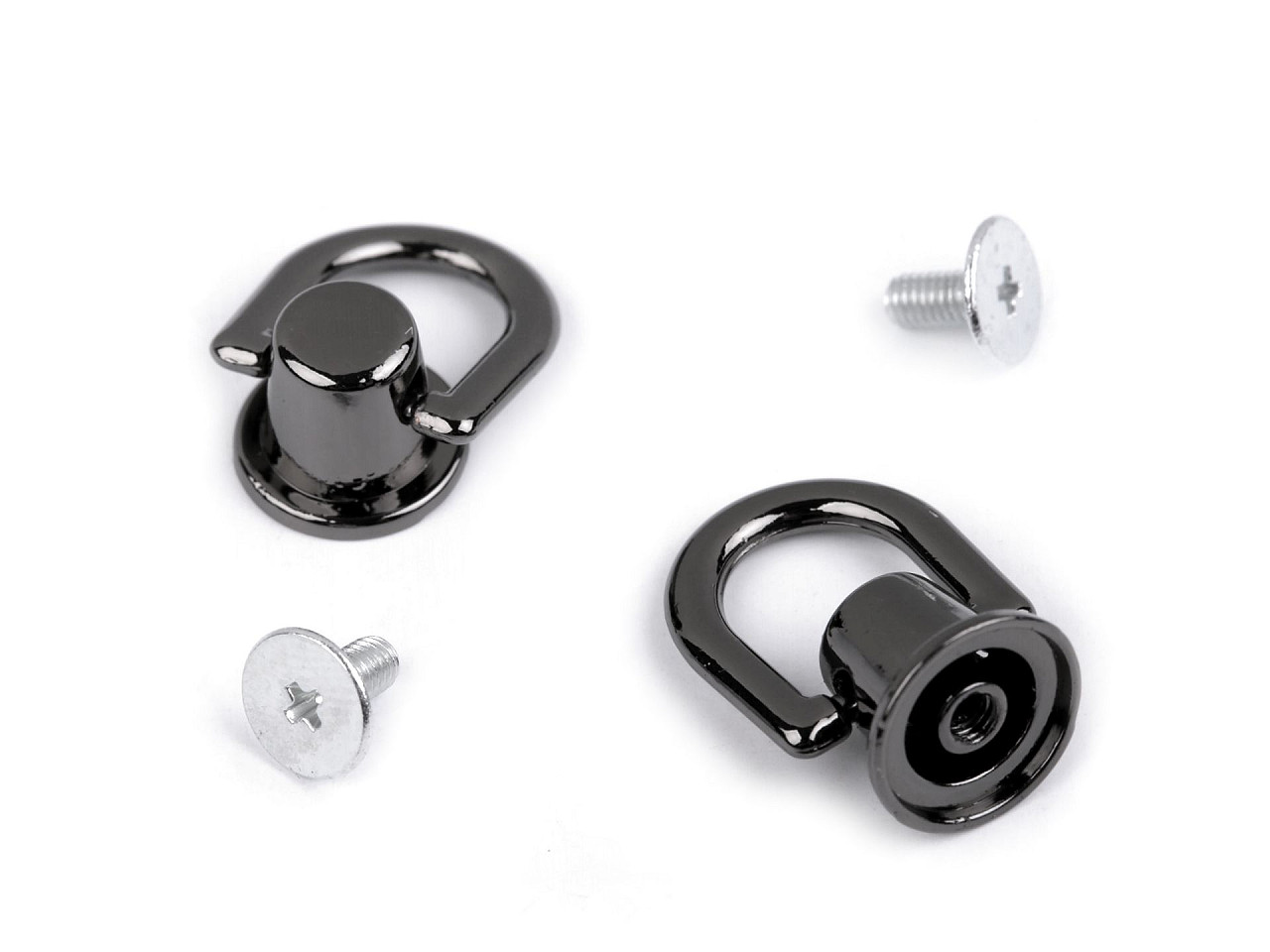 Butoni cu șurub și ocheț ø12 mm - Nichel (2 Seturi)