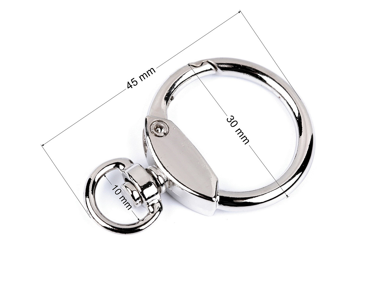 Carabină rotativă 10 mm - Nichel (10 Bucăți)