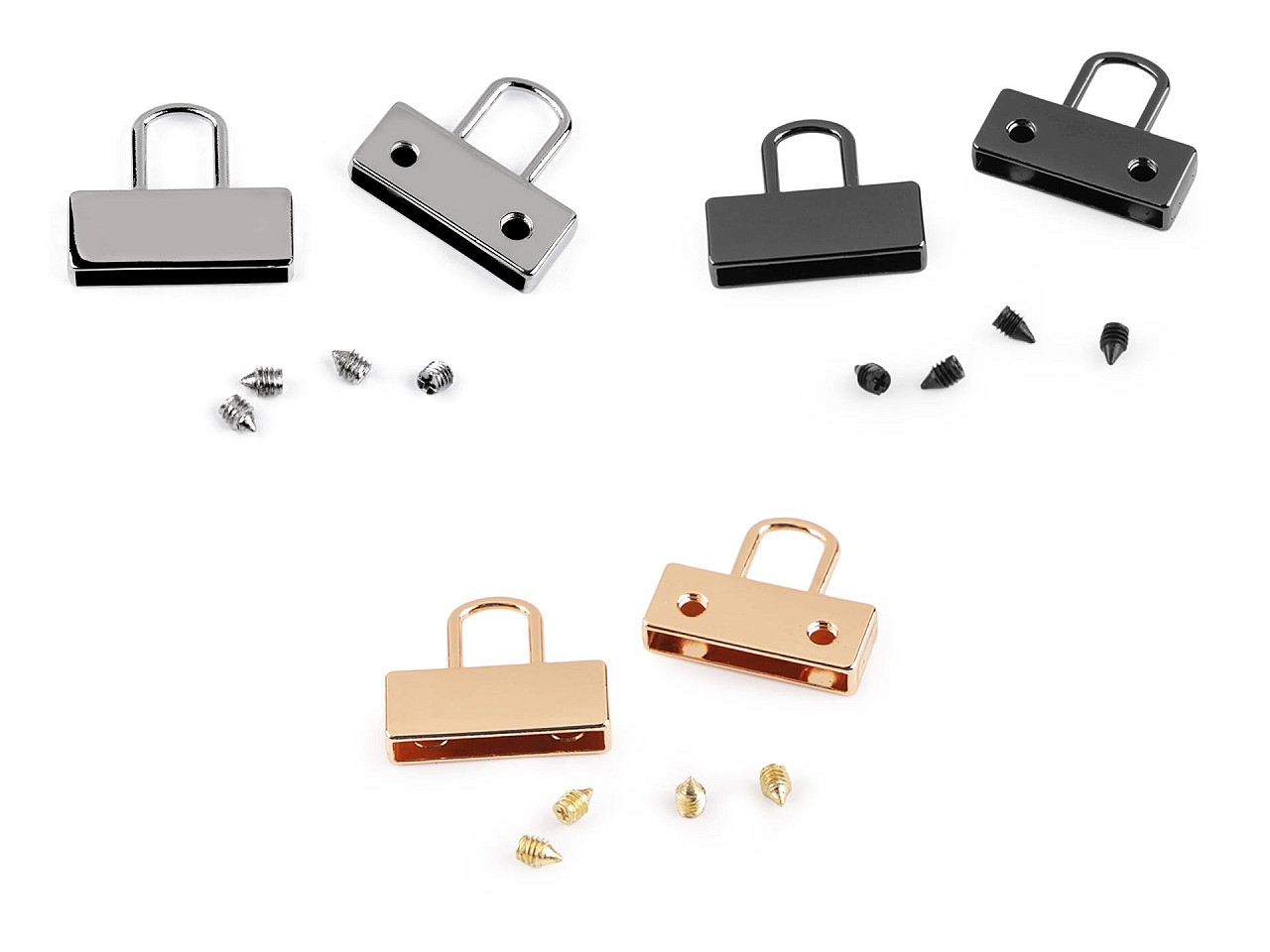 Terminatie chingă lățime 20 mm - Auriu rose (2 Bucăți)