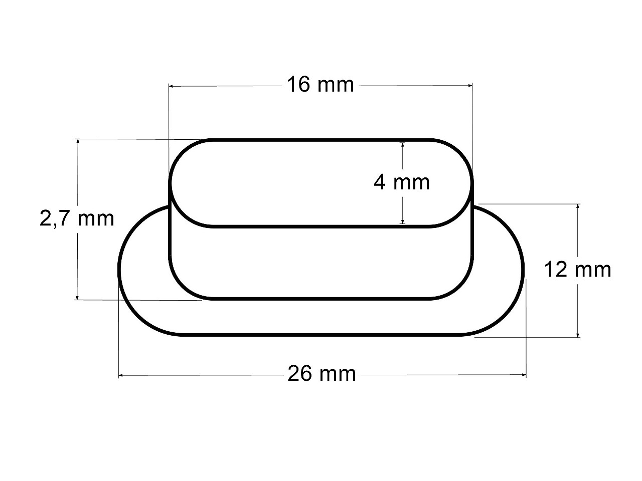 Ocheți ovali 4x16 mm - Nichel (50 Perechi)