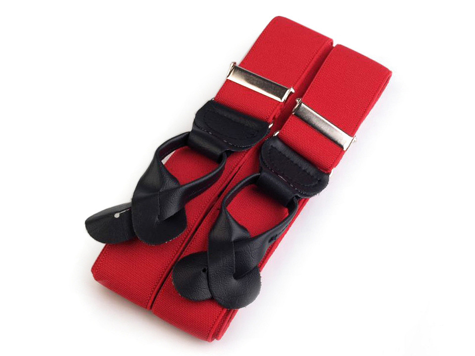 Bretele pantaloni tip y, prindere nasturi - Negru (1 Bucată)