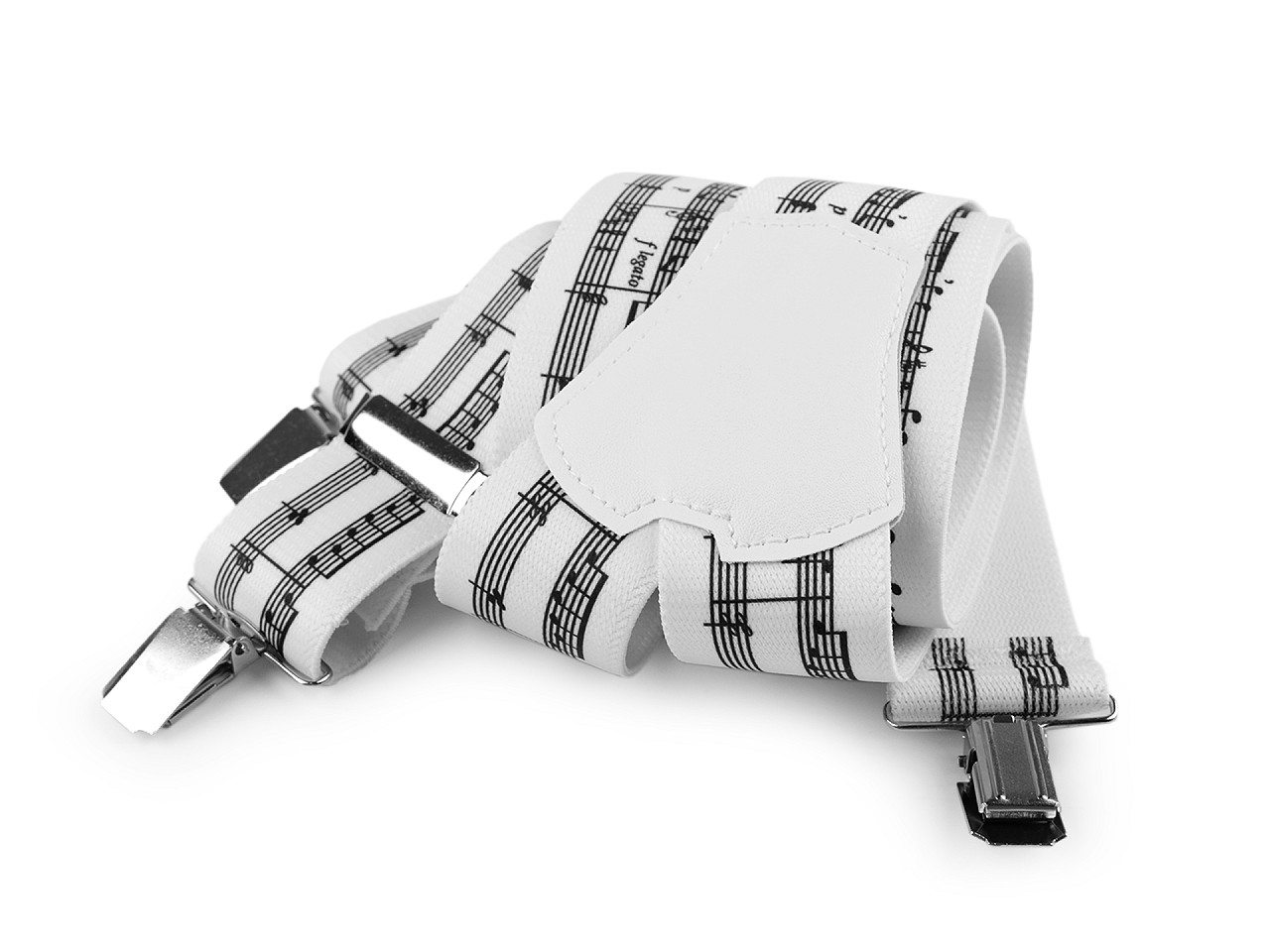 Bretele pantaloni tip y, motive muzicale - Roșu (1 Bucată)