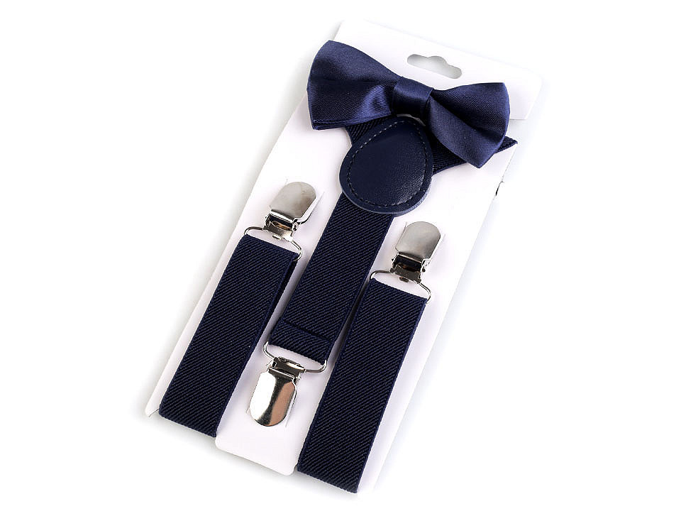 Set bretele și papion pentru copii - Negru (1 Set)