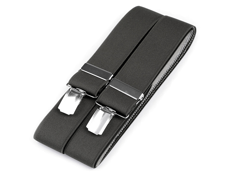 Bretele pantaloni, lățime 3,5 cm, lungime 120 cm - Negru (1 Bucată)