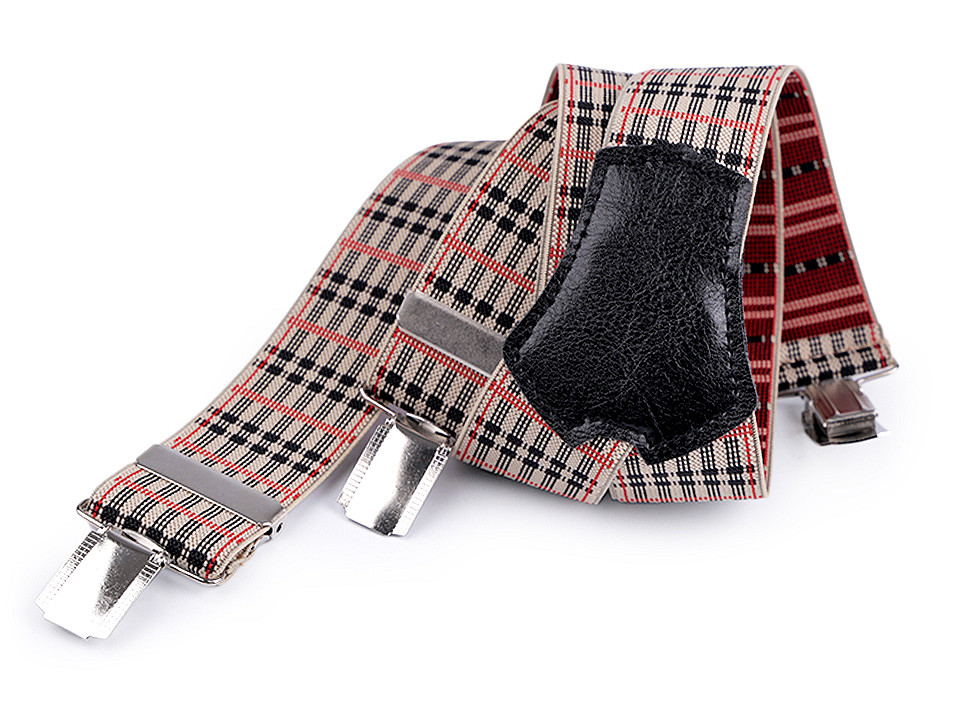 Bretele pantaloni, lățime 3,5 cm, lungime 120 cm - Bordo (1 Bucată)