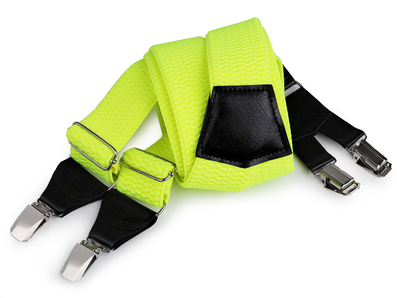 Bretele pantaloni 120 cm neon - Negru (1 Bucată)