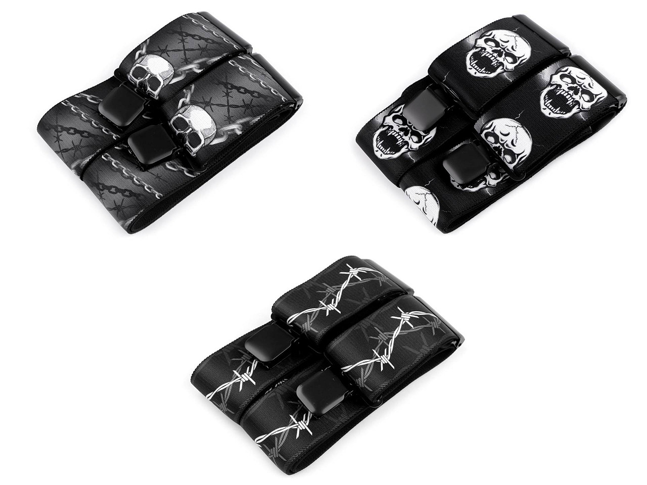 Bretele pantaloni 120 cm - Negru (1 Bucată)