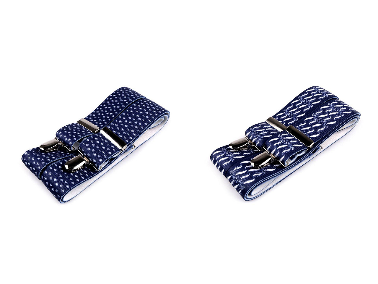 Bretele imprimeu albastru latime 3,5 cm lungime 120 cm - Albastru închis (1 Bucată)