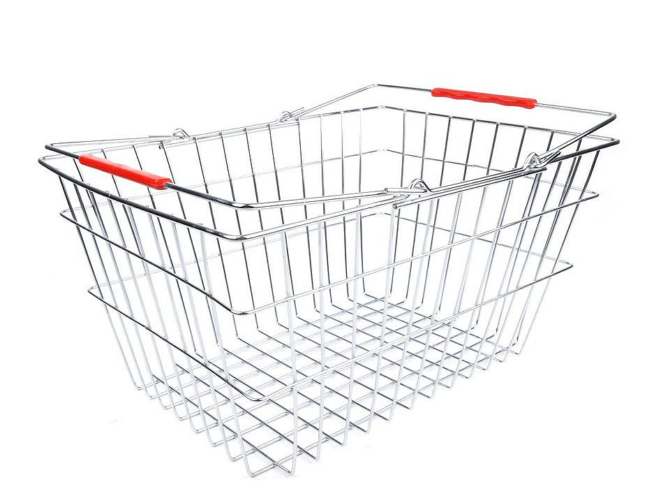 Coș de cumpărături metalic - Nichel (1 Bucată)