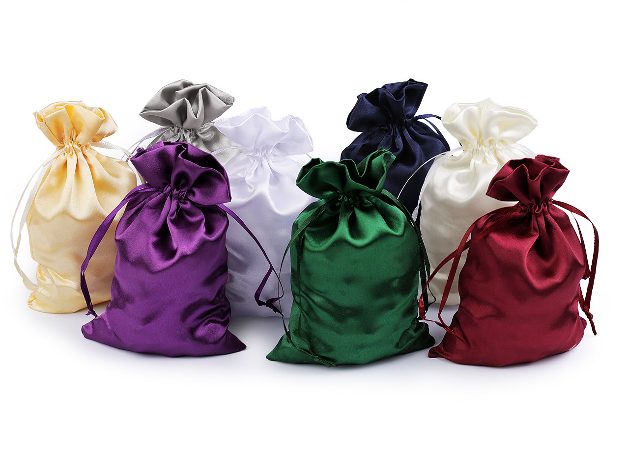 Săculeț satin pentru cadouri, 11x17 cm - Negru (100 Bucăți)