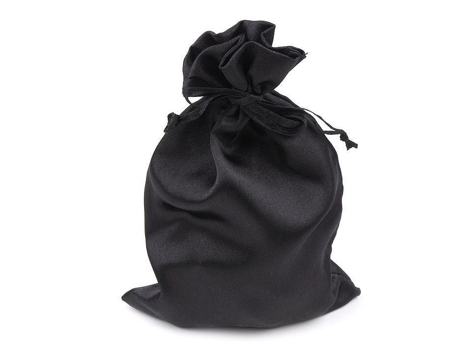 Săculeț satin pentru cadouri, 11x17 cm - Negru (100 Bucăți)