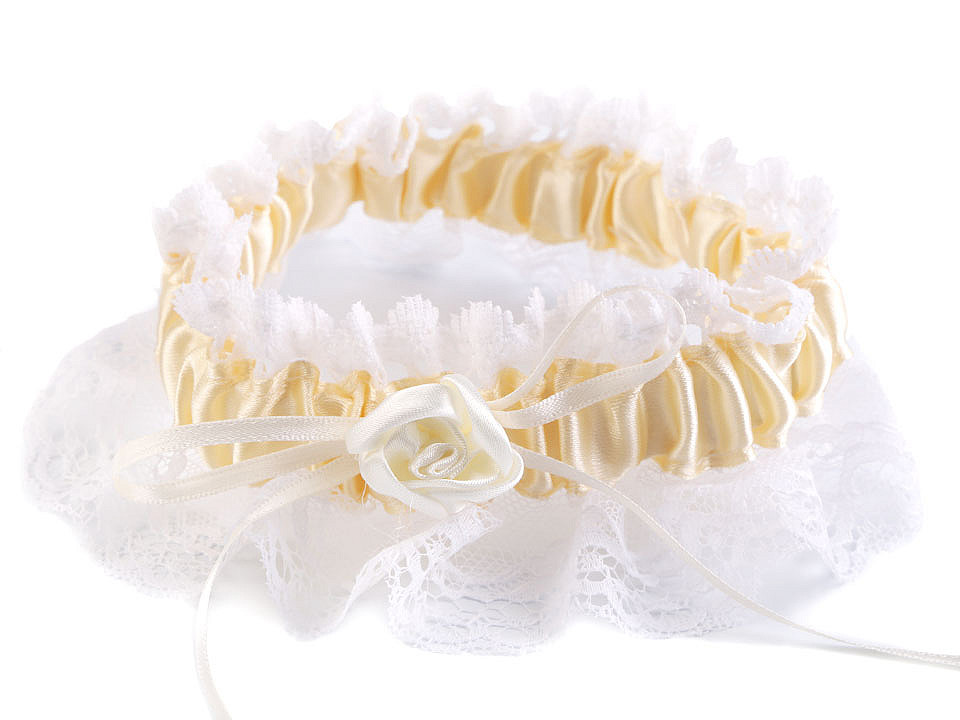 Jartieră mireasă din dantelă - Alb (1 Bucată)