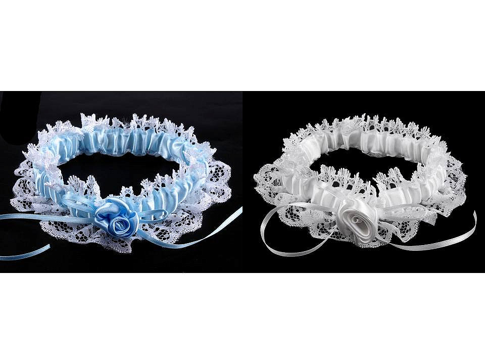 Jartieră mireasă din dantelă - Alb (1 Bucată)