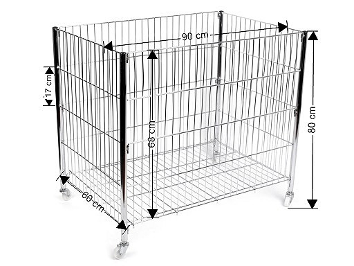 Coș expunere marfă, 60x80x90 cm - Argintiu închis (1 Bucată)