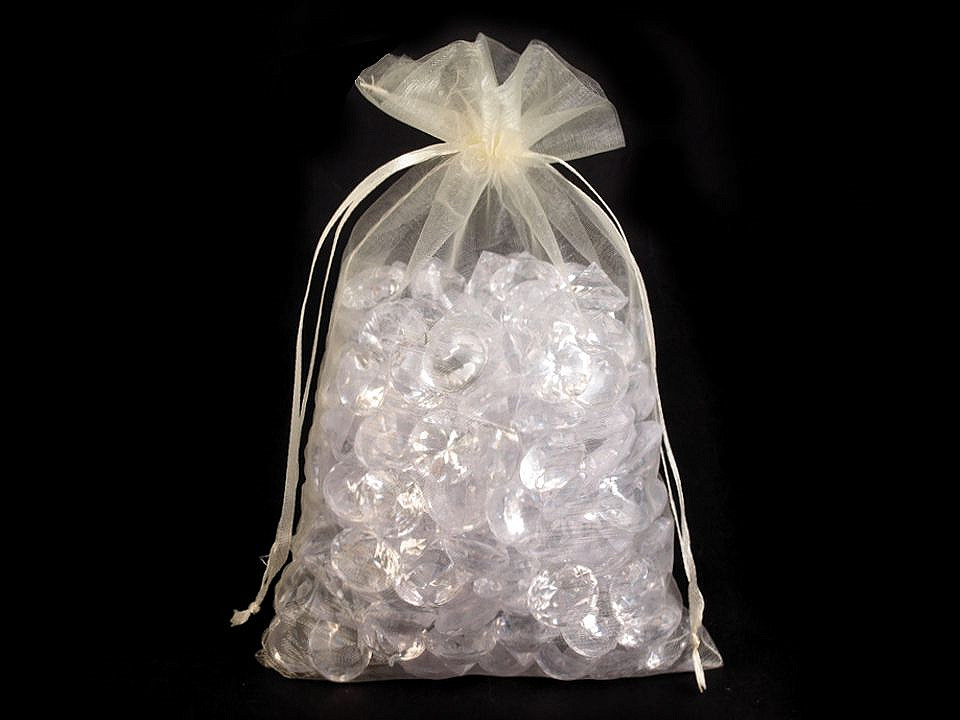 Săculeț organza pentru cadouri, 14x21 cm - Alb (100 Bucăți)