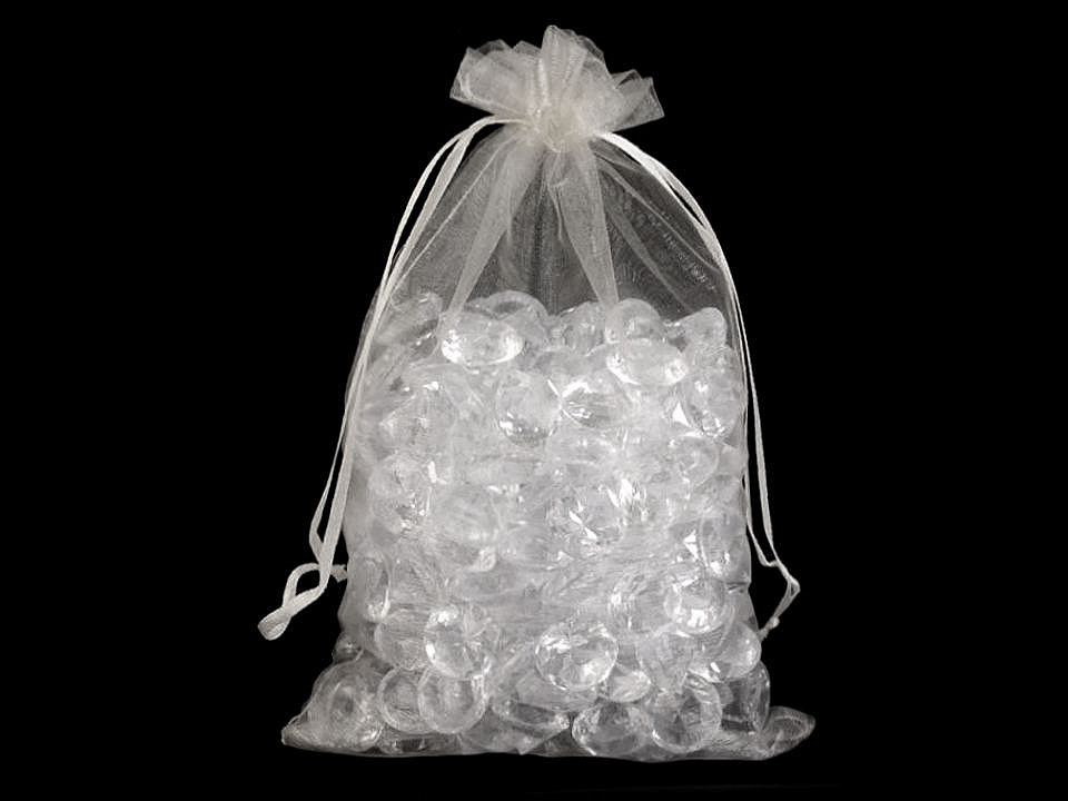Săculeț organza pentru cadouri, 14x21 cm - Alb (100 Bucăți)