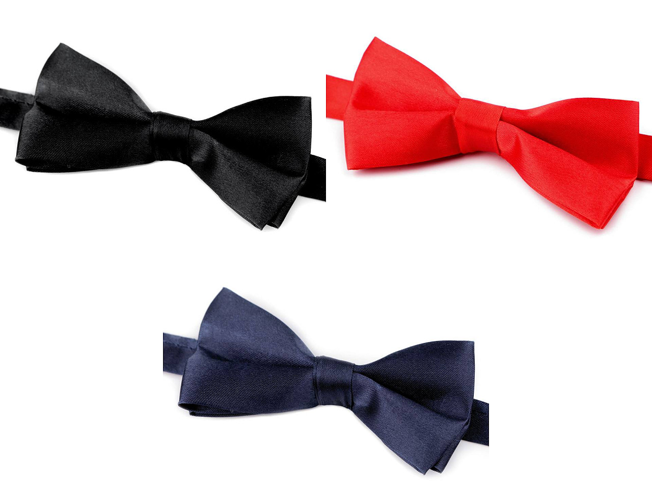 Papion satin - Negru (1 Bucată)