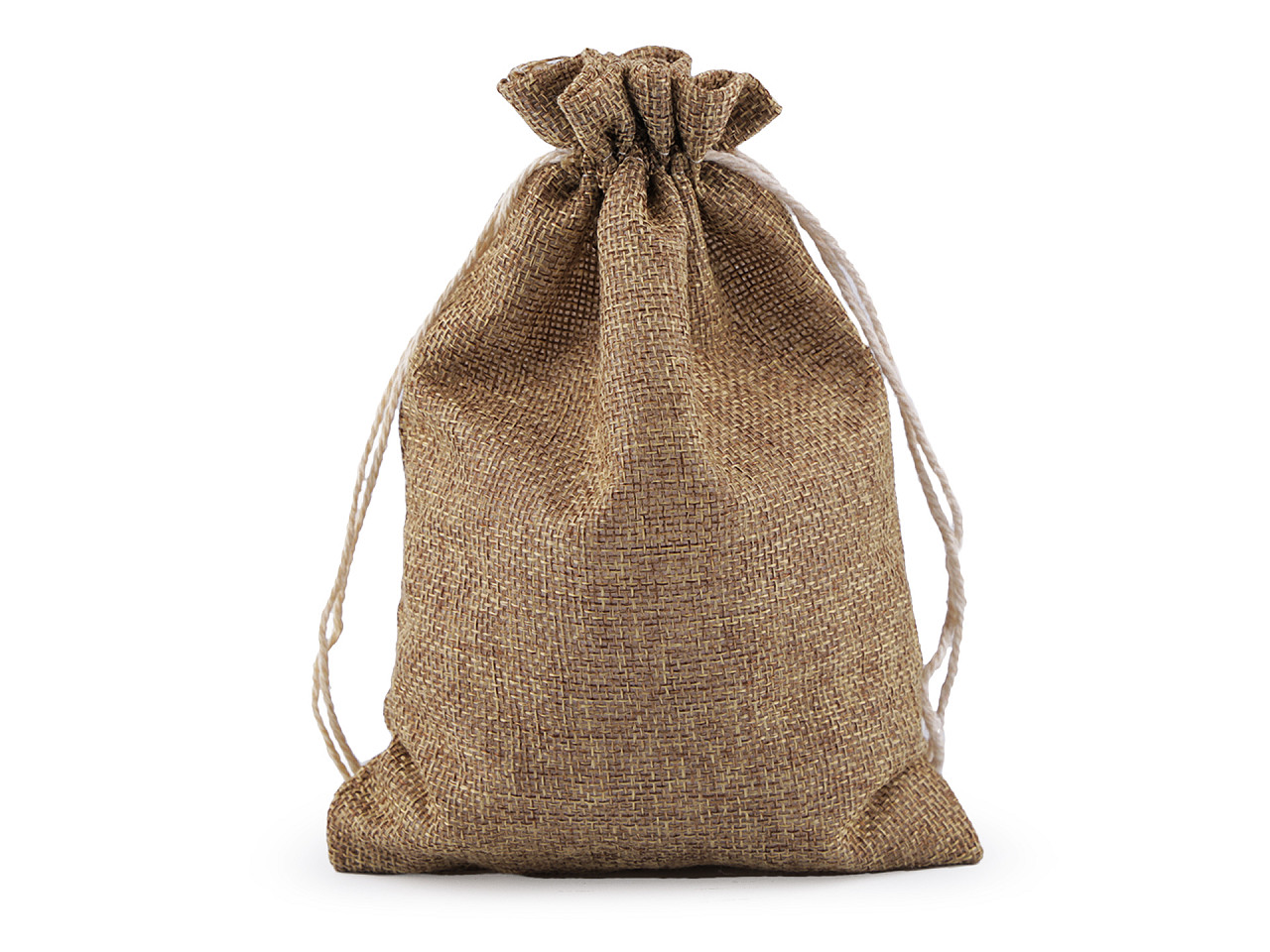 Săculeț rustic imitație iută, 12,5x17,5 cm - Natural mediu (50 Bucăți)